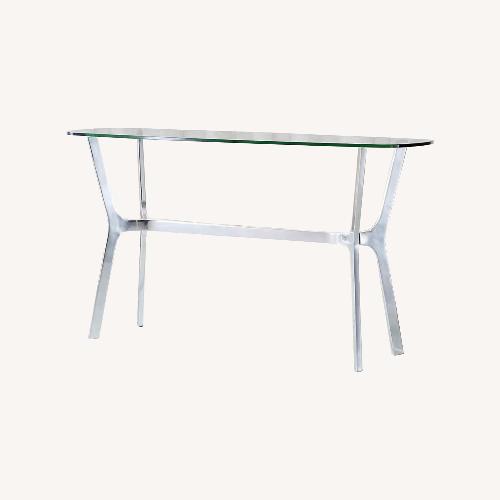 Used Crate & Barrel White Marble Console Table for sale on AptDeco