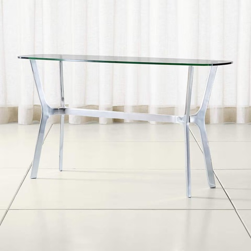 Used Crate & Barrel White Marble Console Table for sale on AptDeco