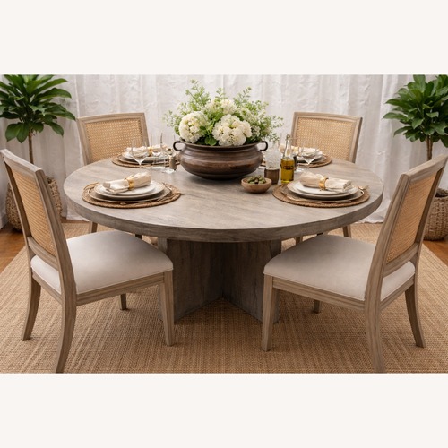 Used Restoration Hardware Drifted Reclaimed Oak Round Dining Table – 60” for sale on AptDeco