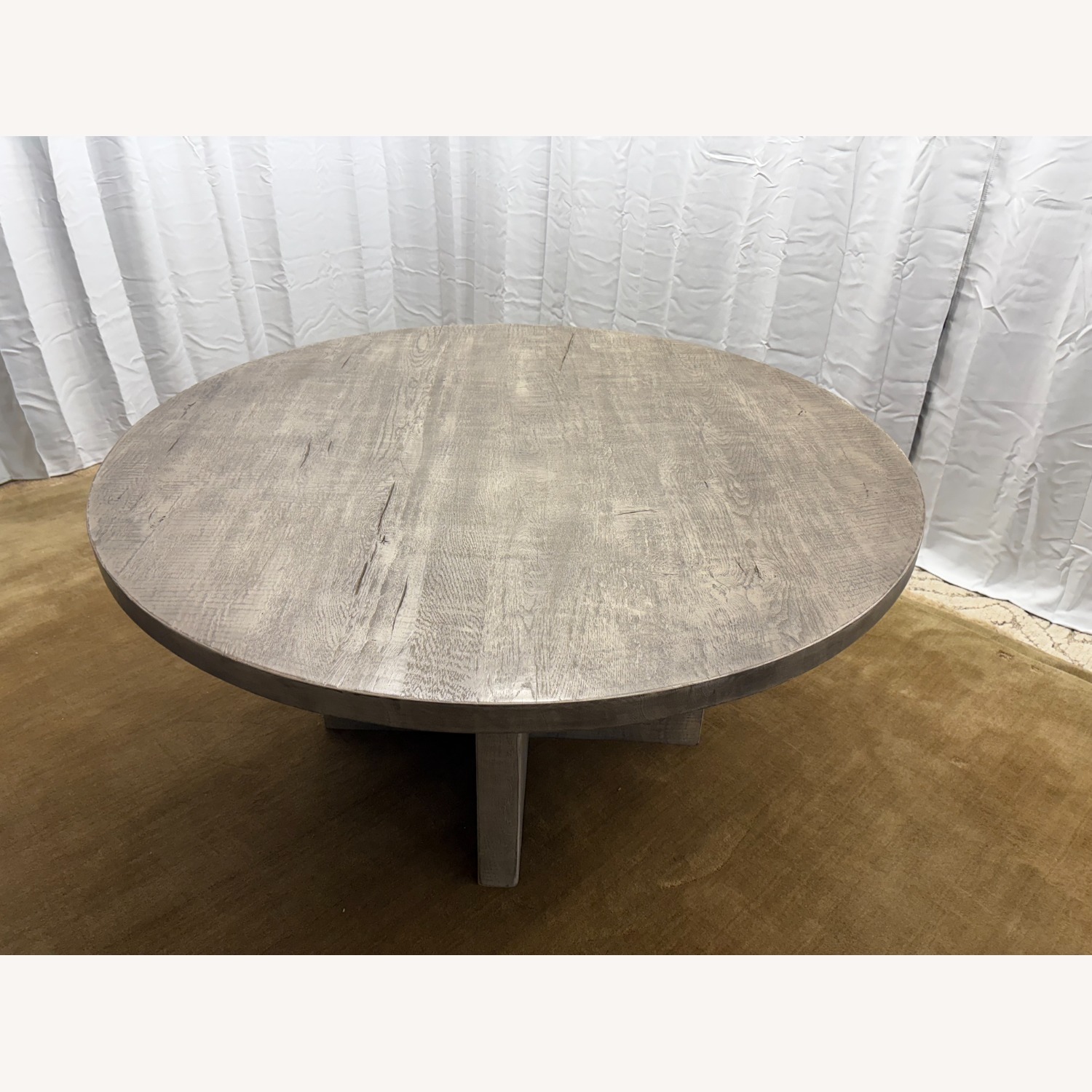 Restoration Hardware Drifted Reclaimed Oak Round Dining Table – 60” - image-26