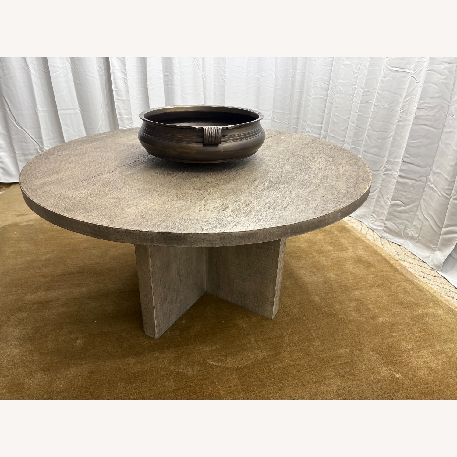 Restoration Hardware Drifted Reclaimed Oak Round Dining Table – 60” - image-18