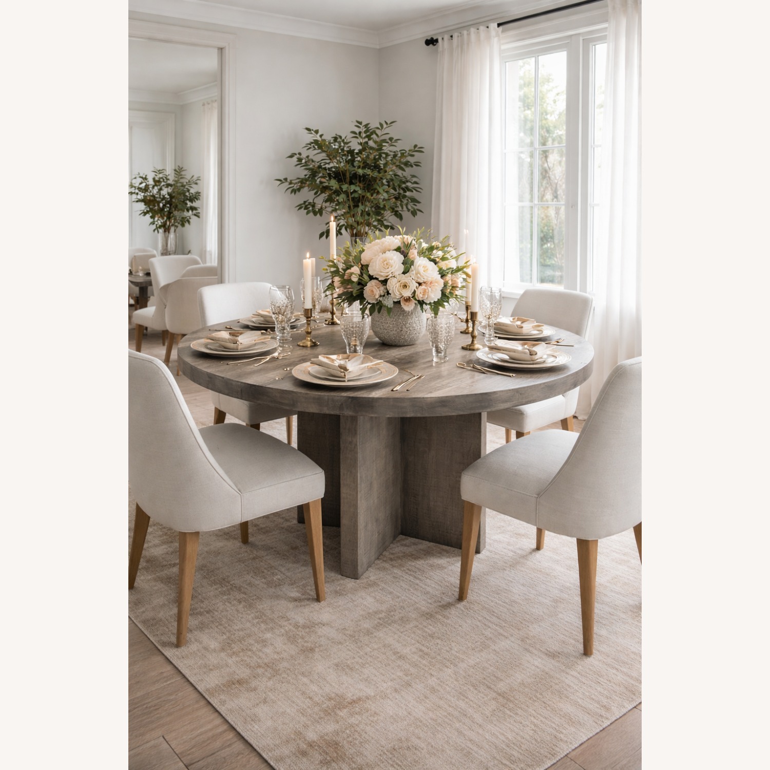 Restoration Hardware Drifted Reclaimed Oak Round Dining Table – 60” - image-0