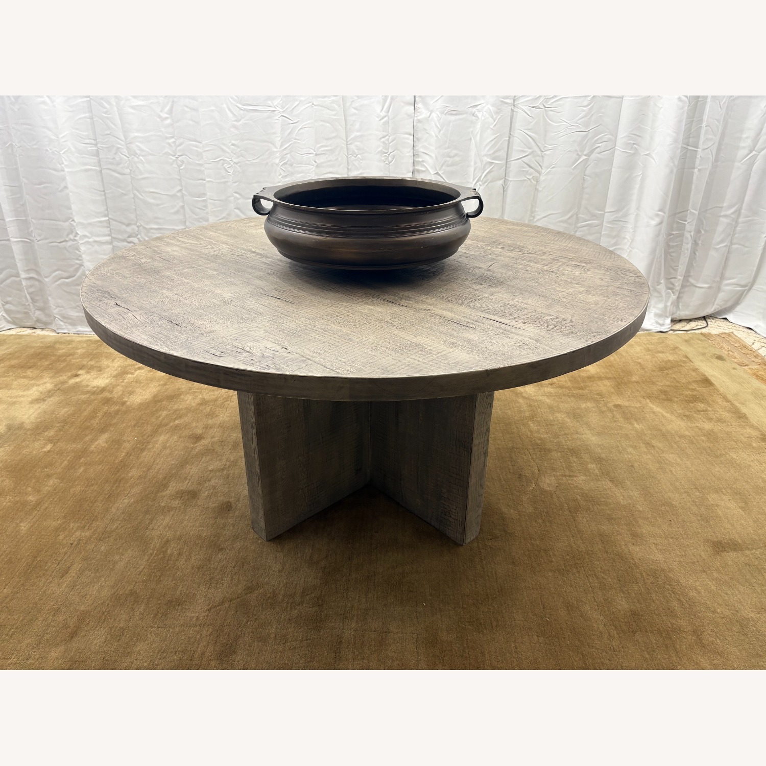 Restoration Hardware Drifted Reclaimed Oak Round Dining Table – 60” - image-7
