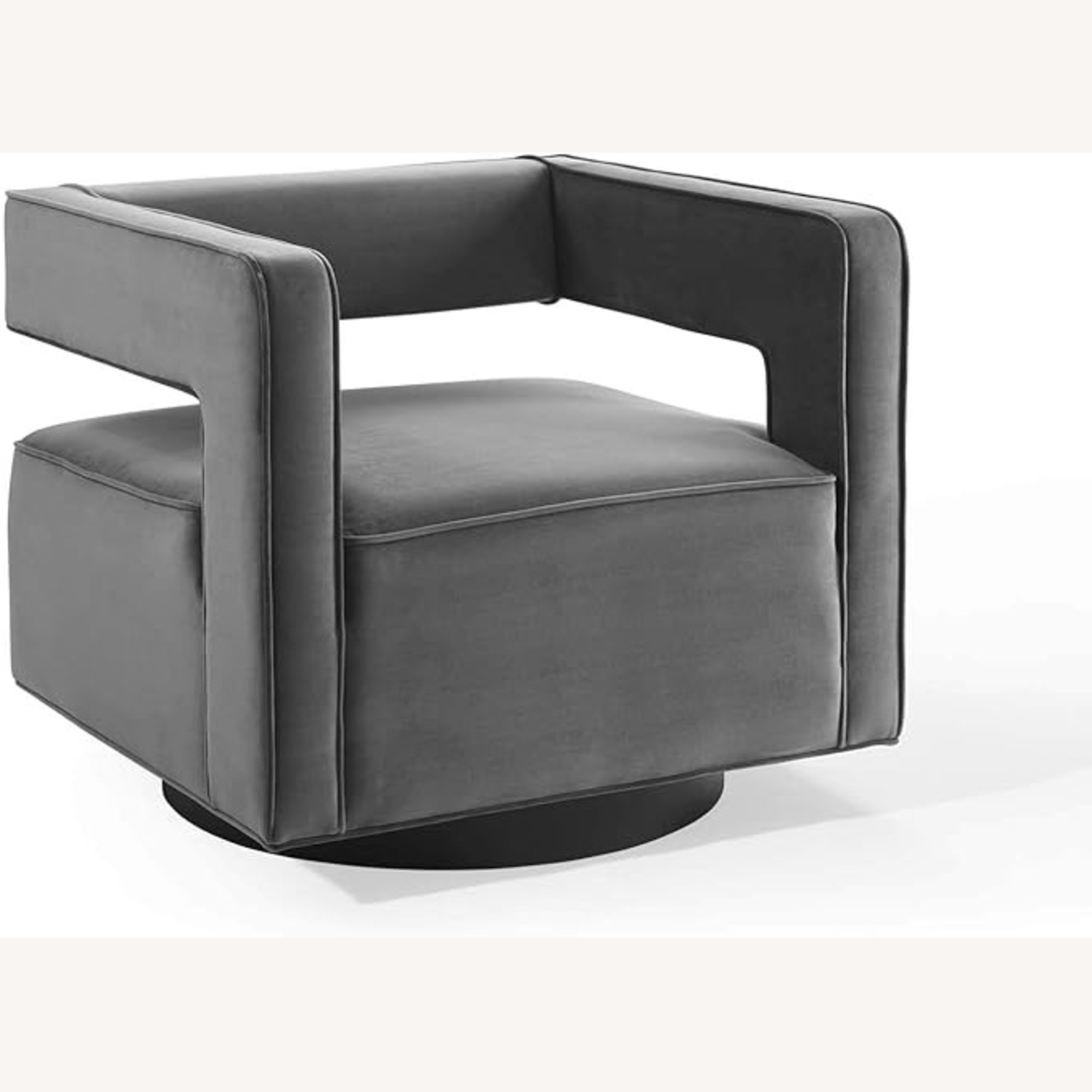 Blue Velvet Swivel Armchairs - image-4