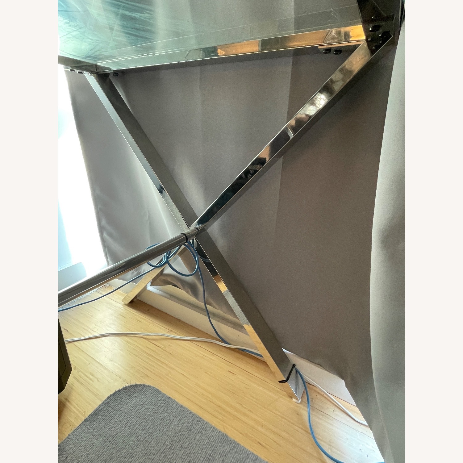 Pottery Barn Ava Natural Glass Desk - image-5