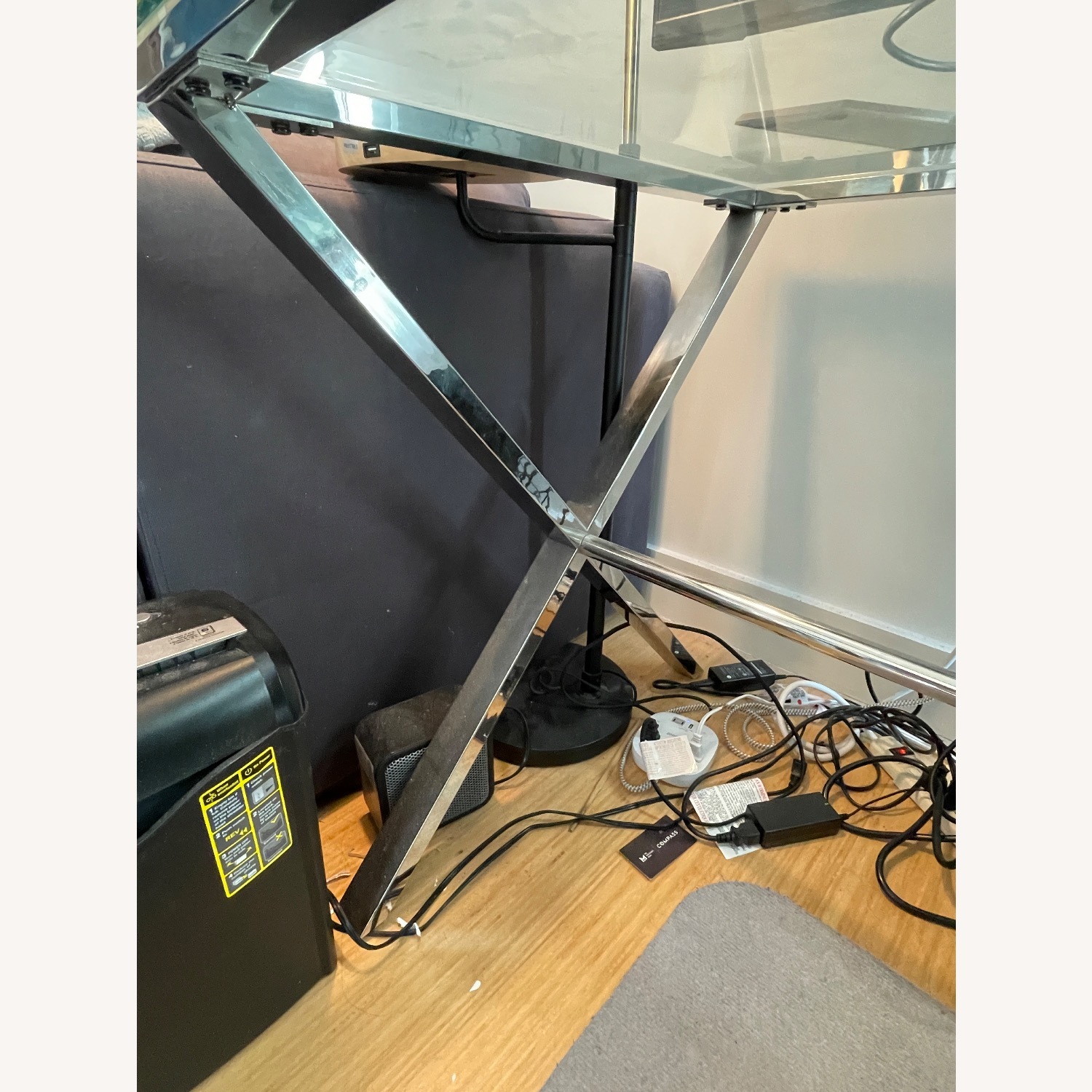 Pottery Barn Ava Natural Glass Desk - image-4