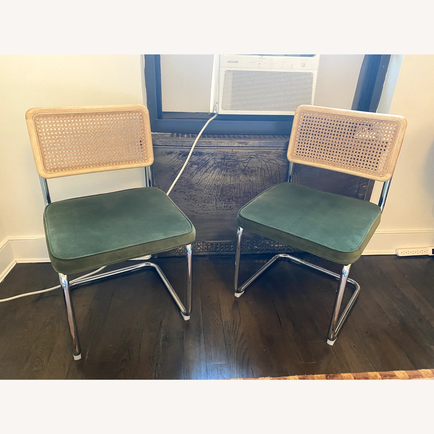 AllModern Green Velvet Dining Chairs - image-1