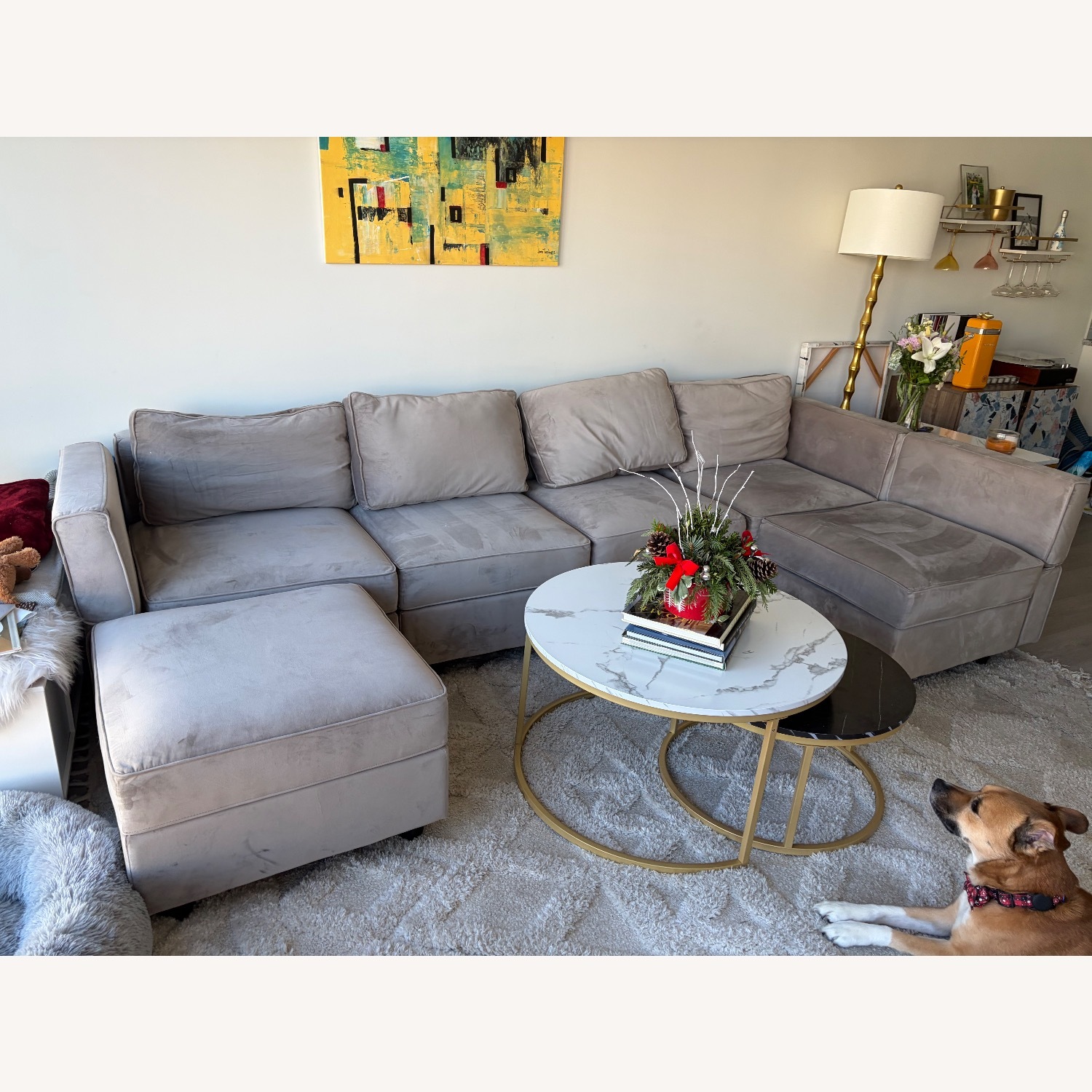 Nairoby 6 Storage Ottomans Sleeper Sectional  - image-2