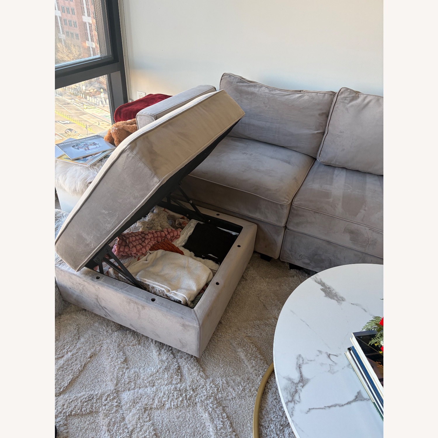 Nairoby 6 Storage Ottomans Sleeper Sectional  - image-6