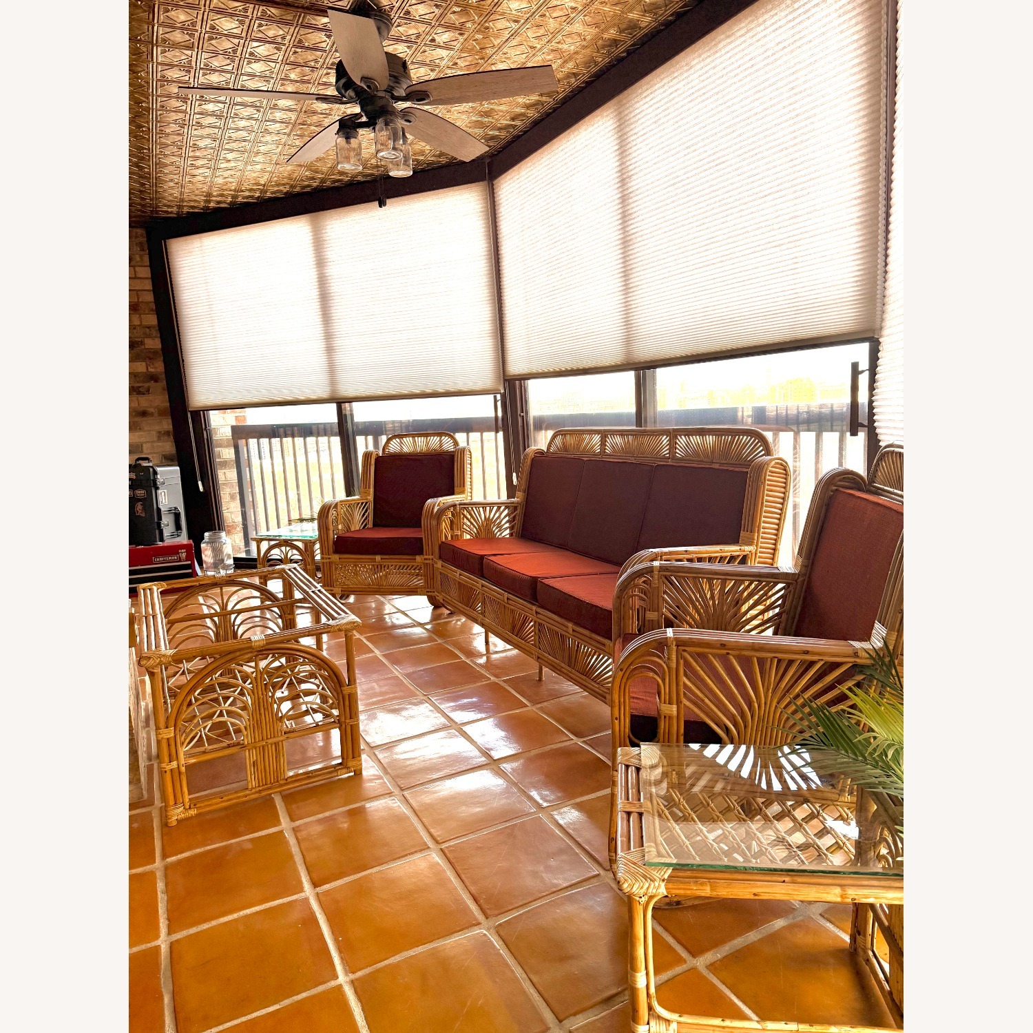 Unique & Handmade Rattan Bamboo Sofa Set - image-2