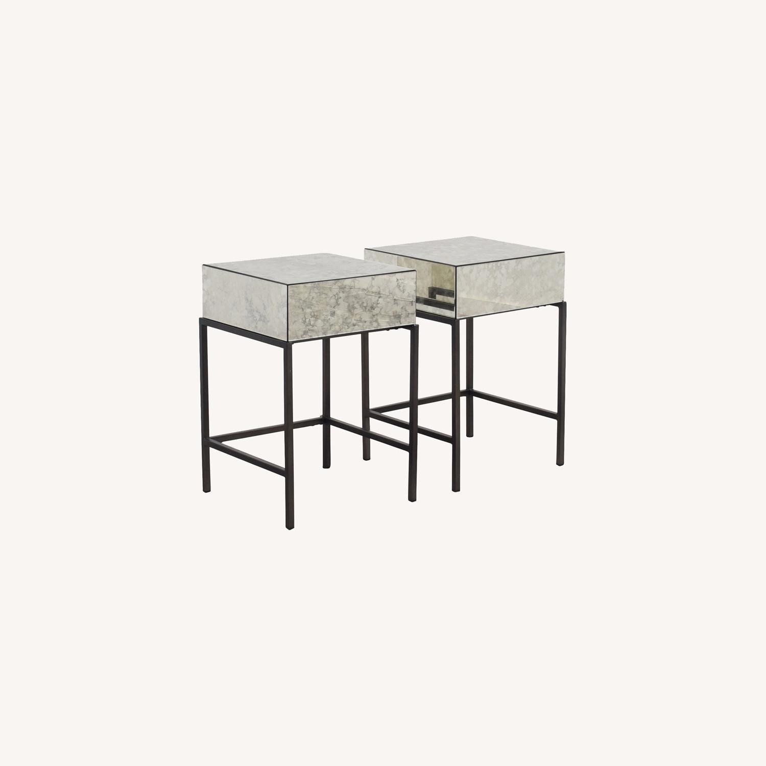 West Elm Foxed Mirrored Nightstands (2) - image-0