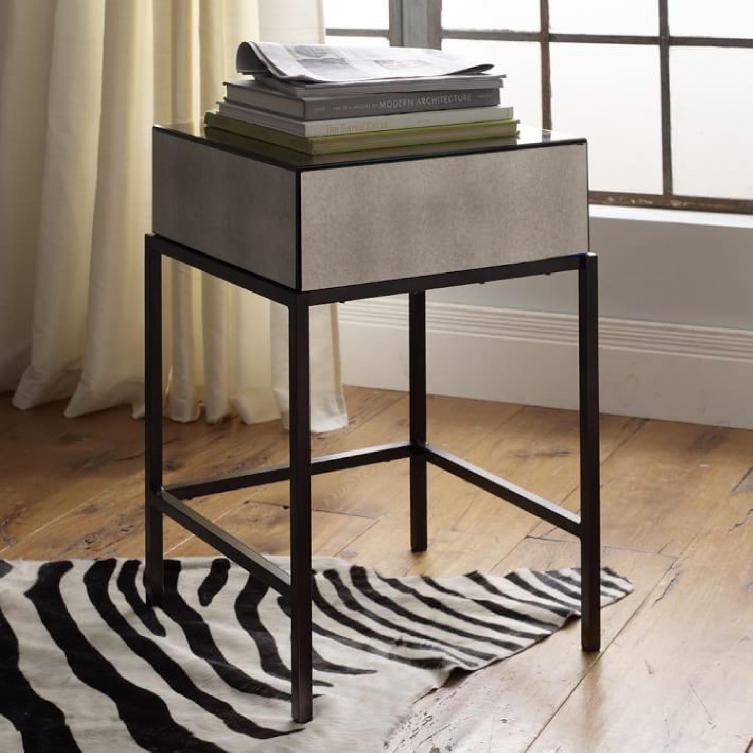 West Elm Foxed Mirrored Nightstands (2) - image-1