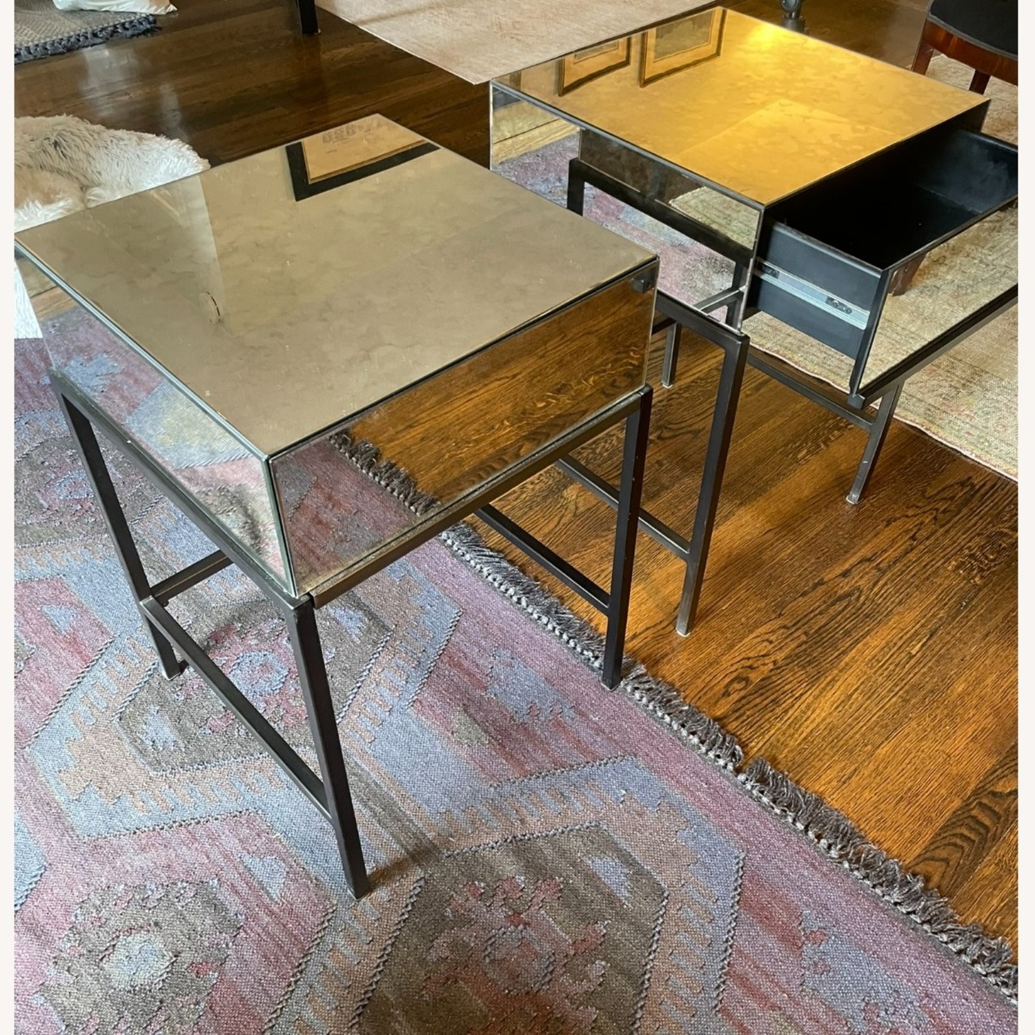 West Elm Foxed Mirrored Nightstands (2) - image-2