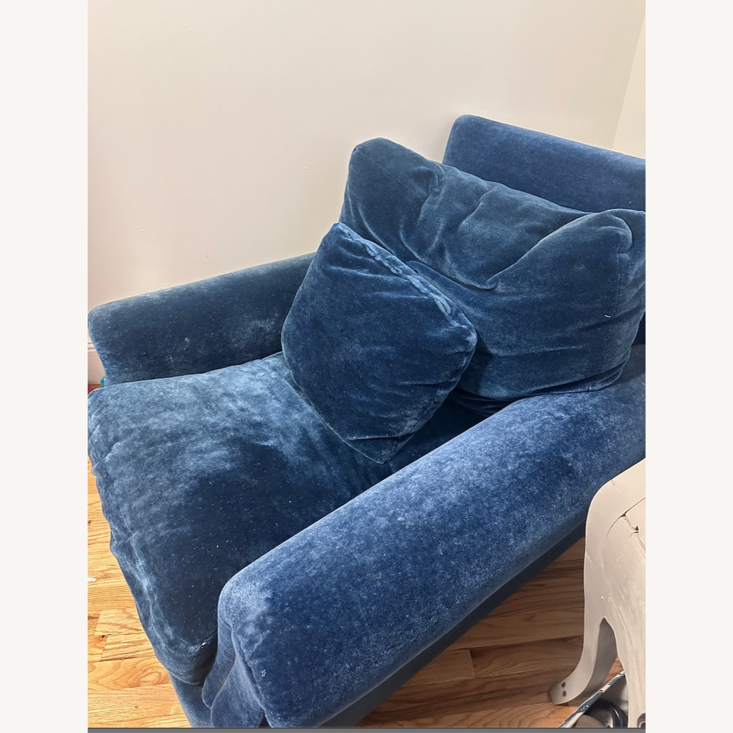 Taylor Made Custom Blue Velvet Armchair - image-2