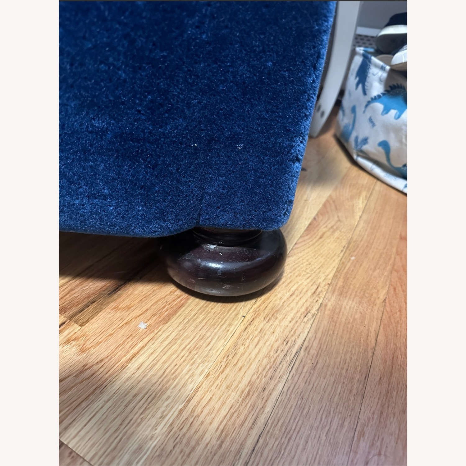 Taylor Made Custom Blue Velvet Armchair - image-4