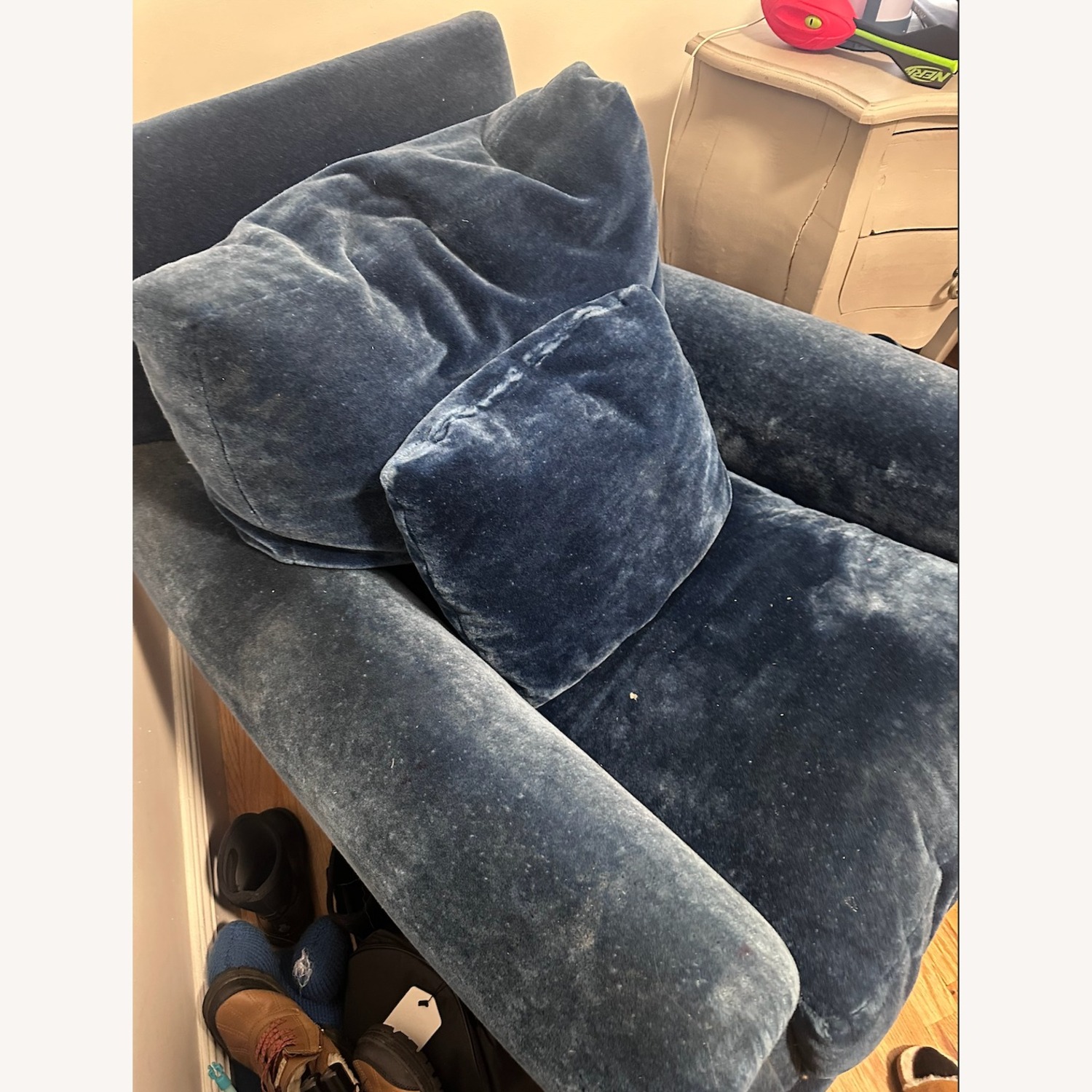 Taylor Made Custom Blue Velvet Armchair - image-3