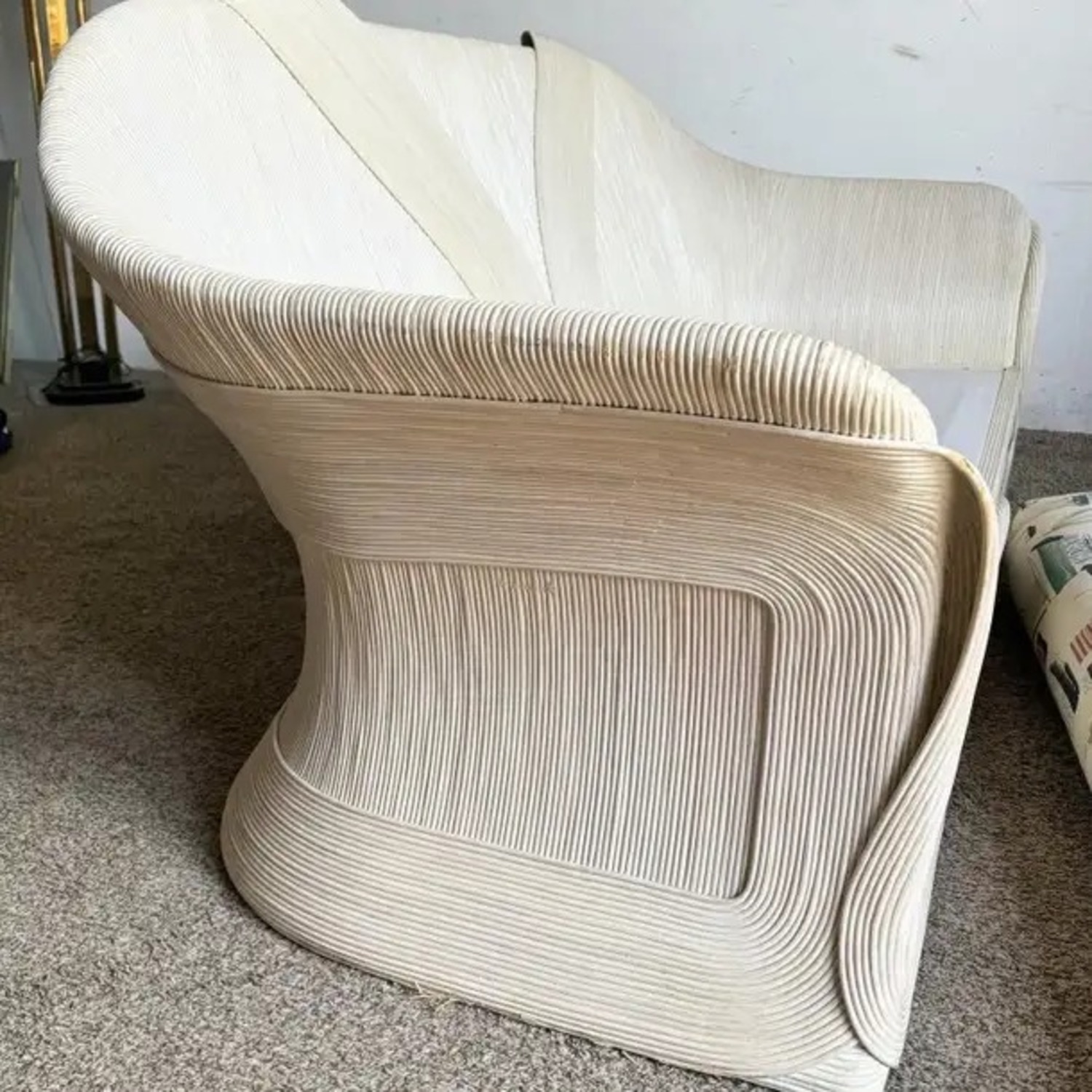 Vintage Boho Chic Ribbon Pencil Reed Sofa - image-4