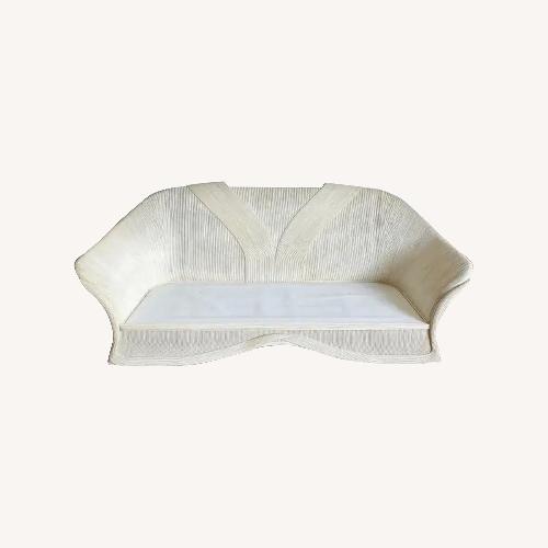 Used Vintage Boho Chic Ribbon Pencil Reed Sofa for sale on AptDeco