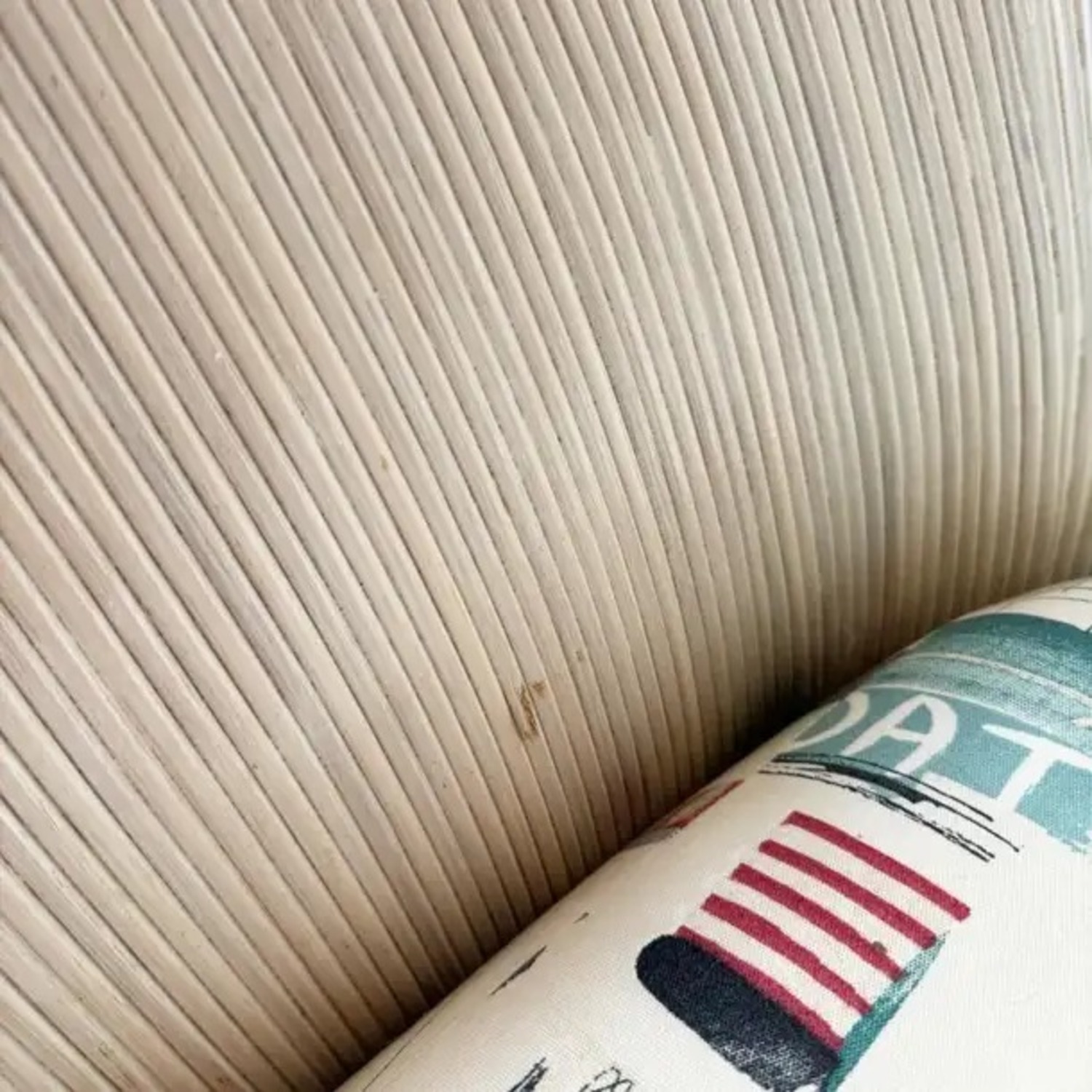 Vintage Boho Chic Ribbon Pencil Reed Sofa - image-6