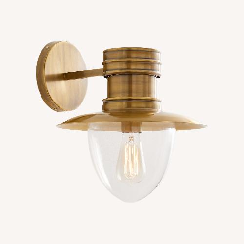 Used Pottery Barn Nolan Gold Metal Wall Lamp for sale on AptDeco