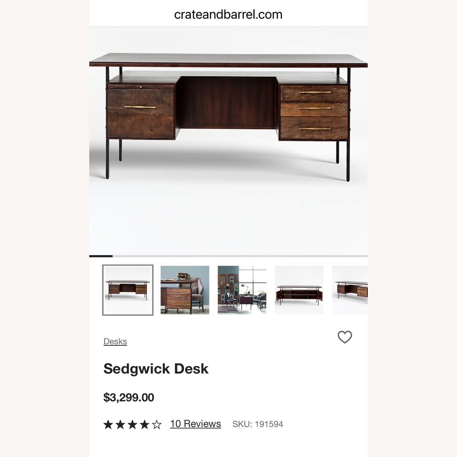 Crate & Barrel Sedgwick Desks - image-1