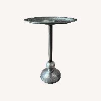 Silver Metal Side Table