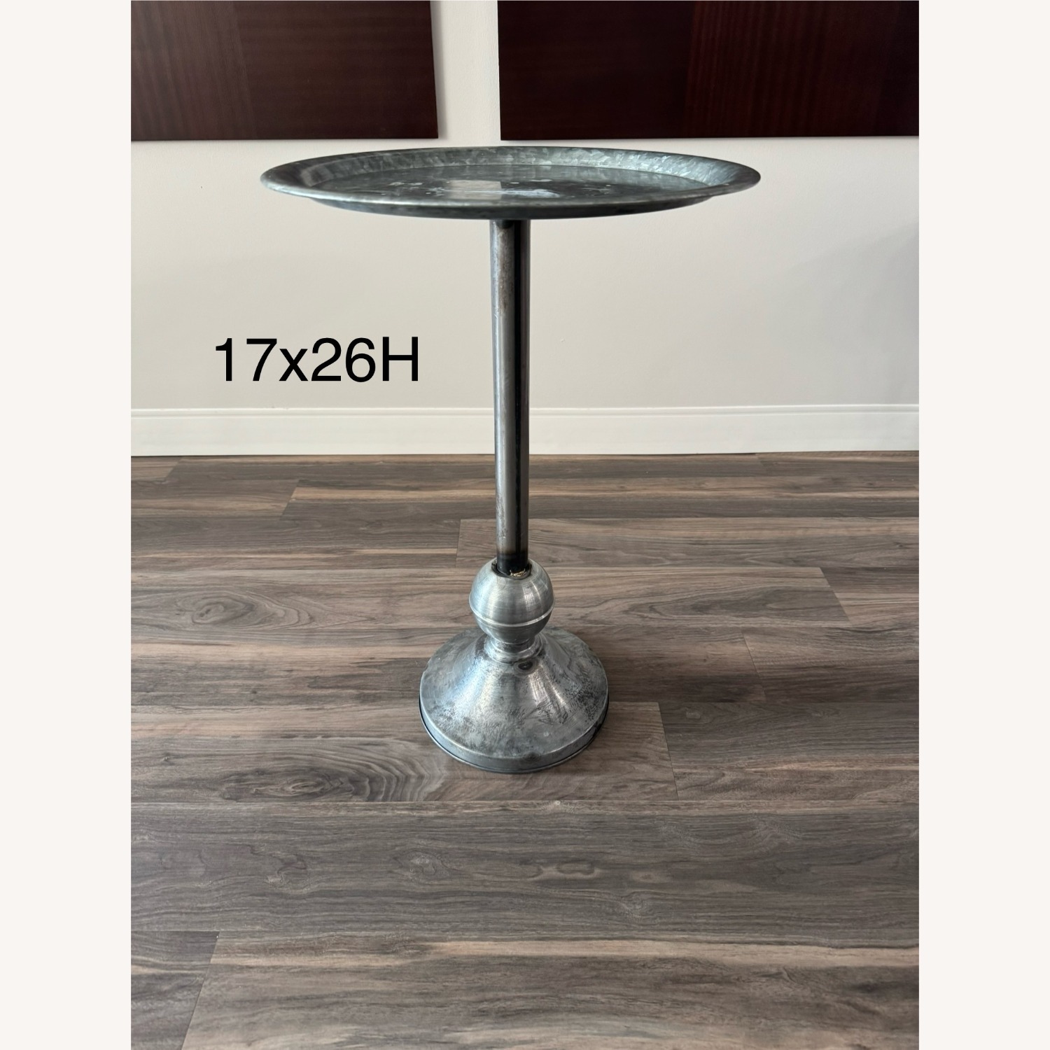 Silver Metal Side Table - image-1