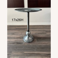 Silver Metal Side Table