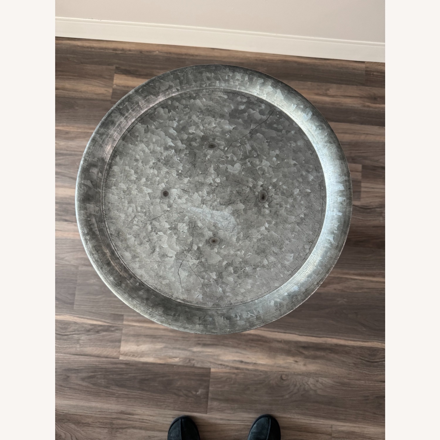 Silver Metal Side Table - image-3