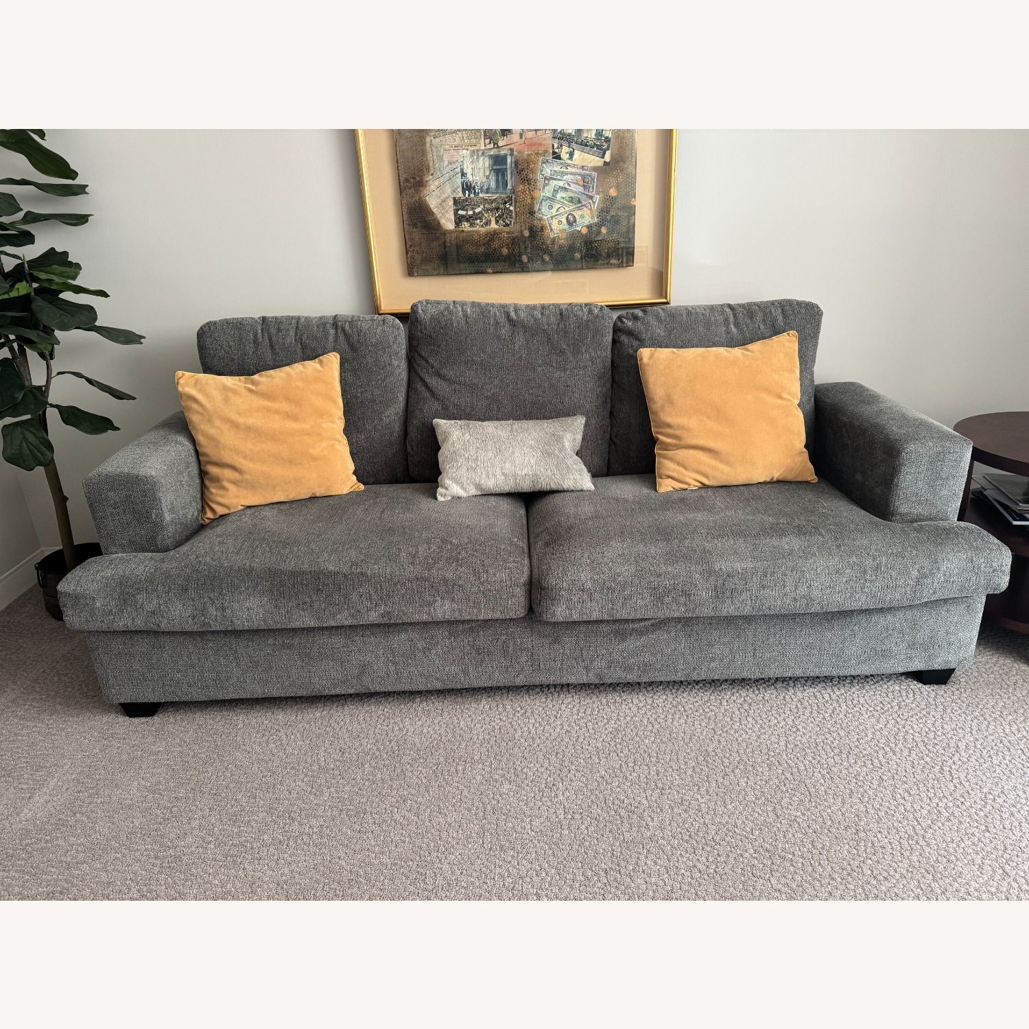 Light Brown Fabric 3+ Seater Sofa - image-1