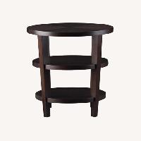 Crate & Barrel Dark Brown Wood Side Tables