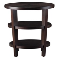 Crate & Barrel Dark Brown Wood Side Tables