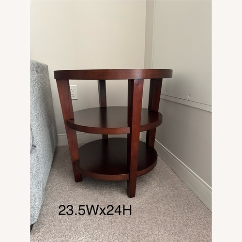 Used Crate & Barrel Dark Brown Wood Side Tables for sale on AptDeco