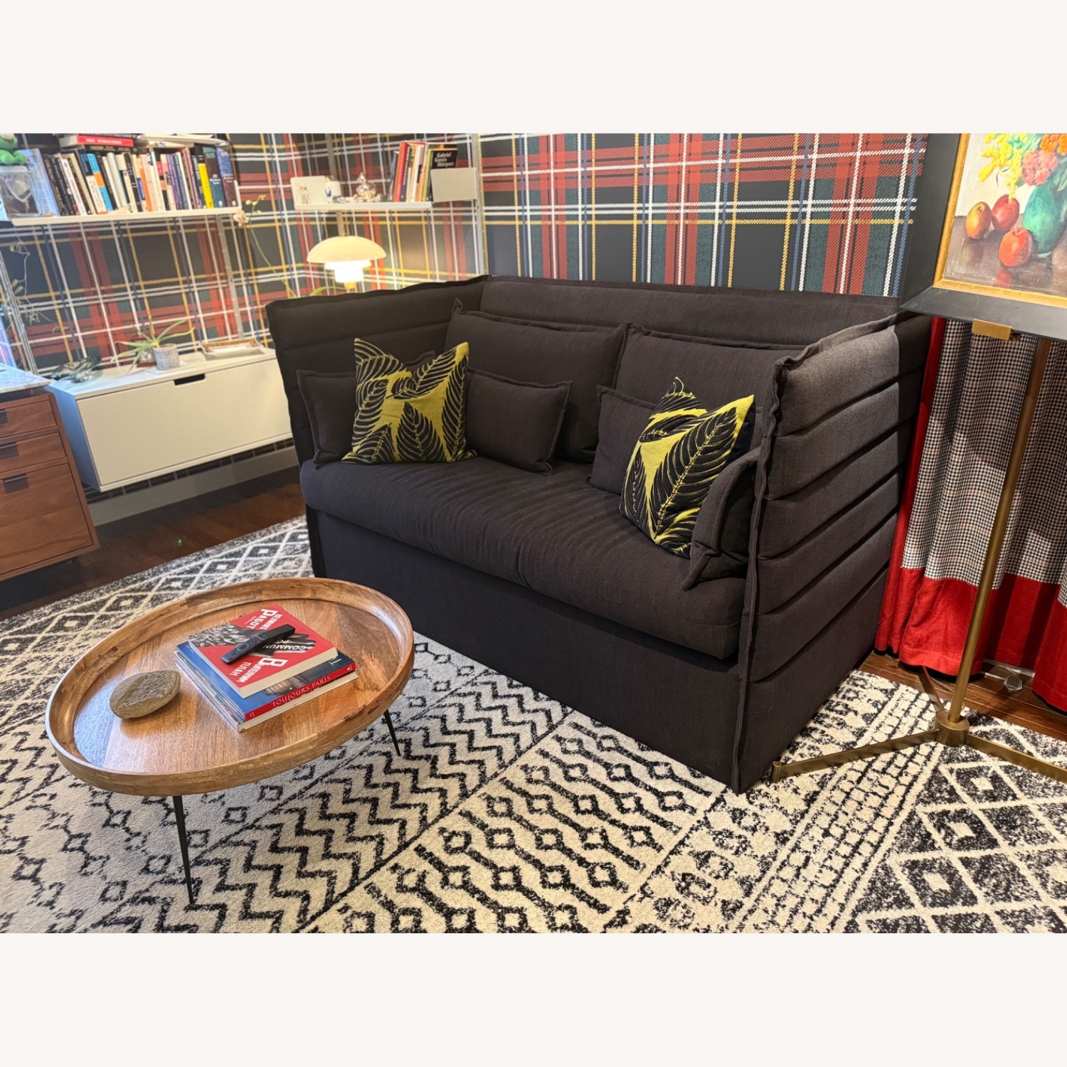 Dark Gray Wool Sleeper Sofa - image-1