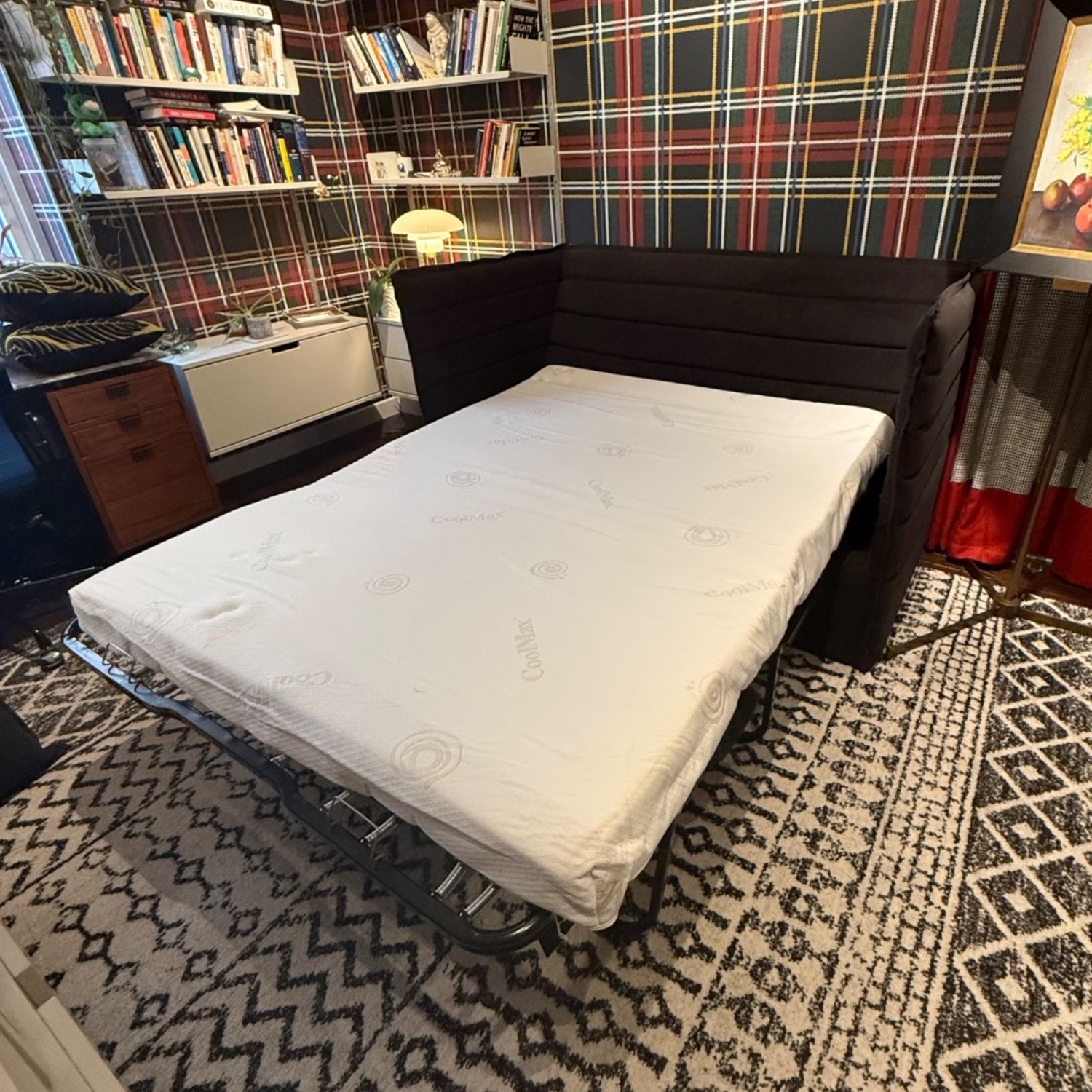 Dark Gray Wool Sleeper Sofa - image-4