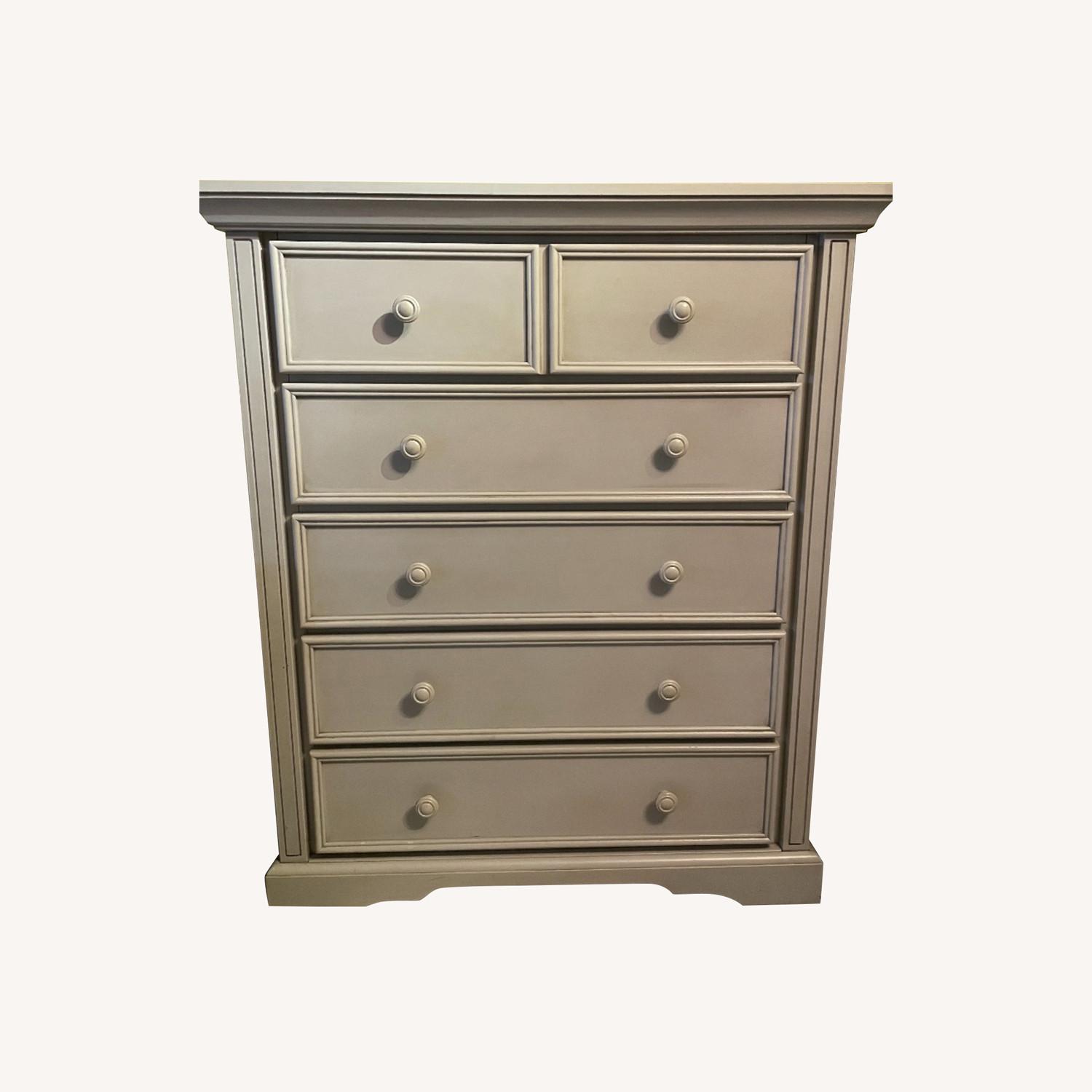 Light Gray Wood Dresser - image-0