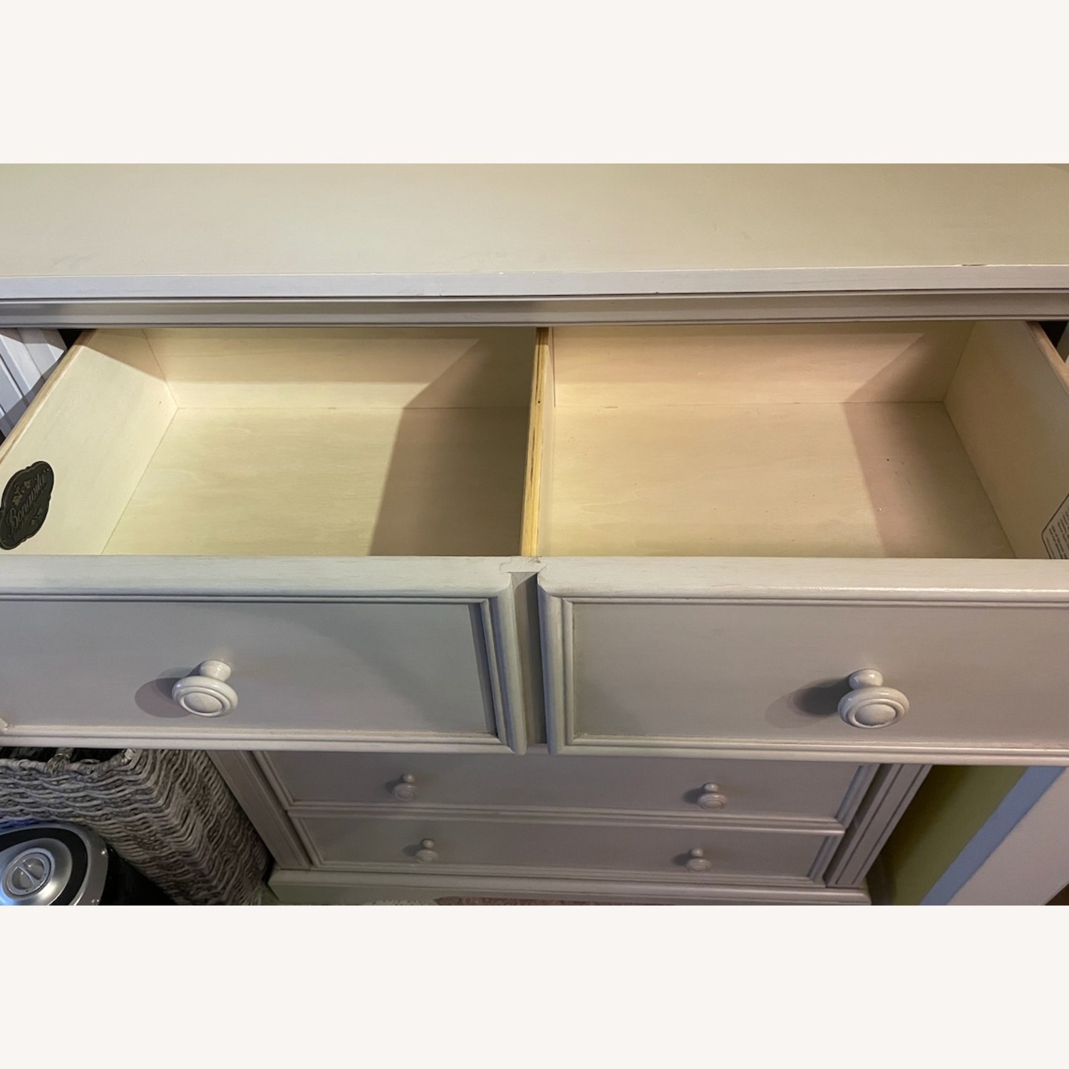 Light Gray Wood Dresser - image-2