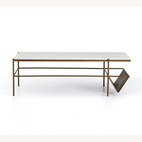 Used Pottery Barn Marble Coffee Table for sale on AptDeco