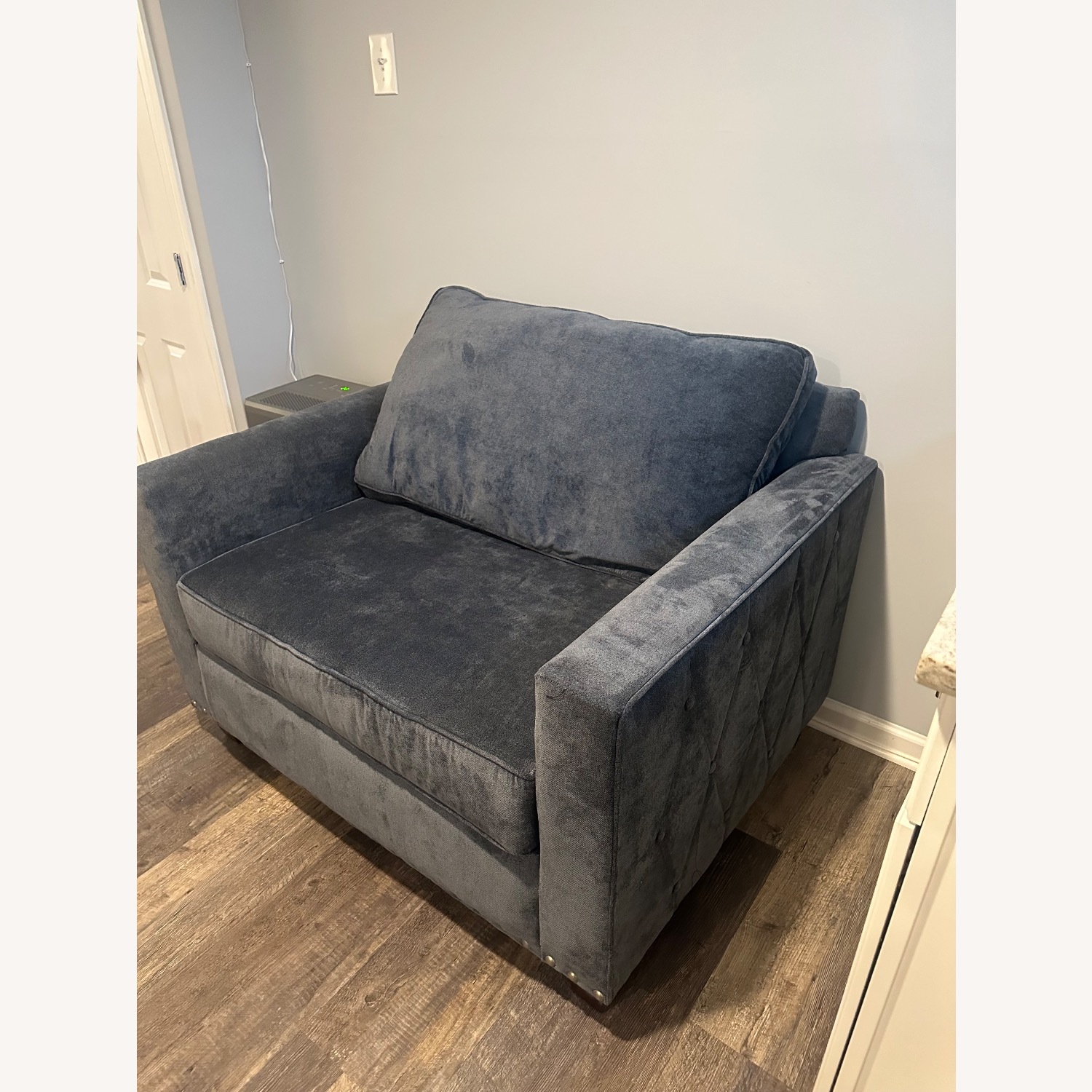 Bob's Discount Furniture Melanie Chair and a Half in Blue - image-3