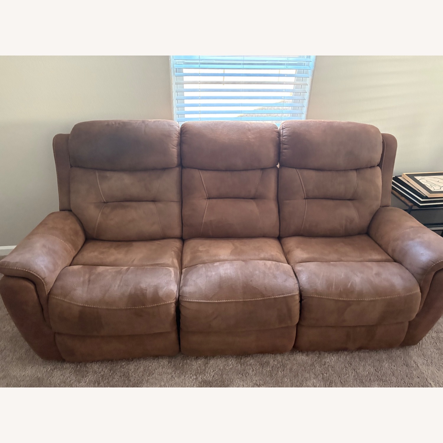 Value City Light Brown Suede 3+ Piece Sectional - image-3
