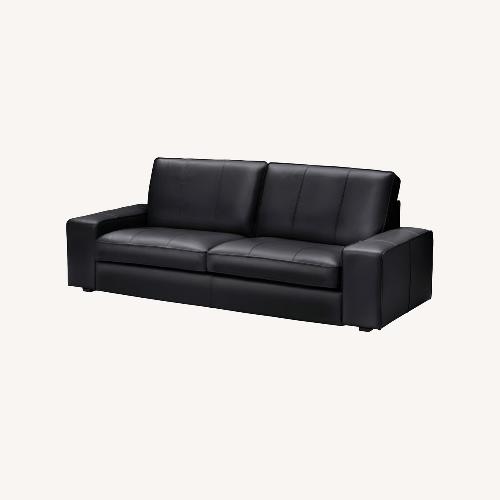Used IKEA Kivik Black Leather 2 Piece Sectional for sale on AptDeco