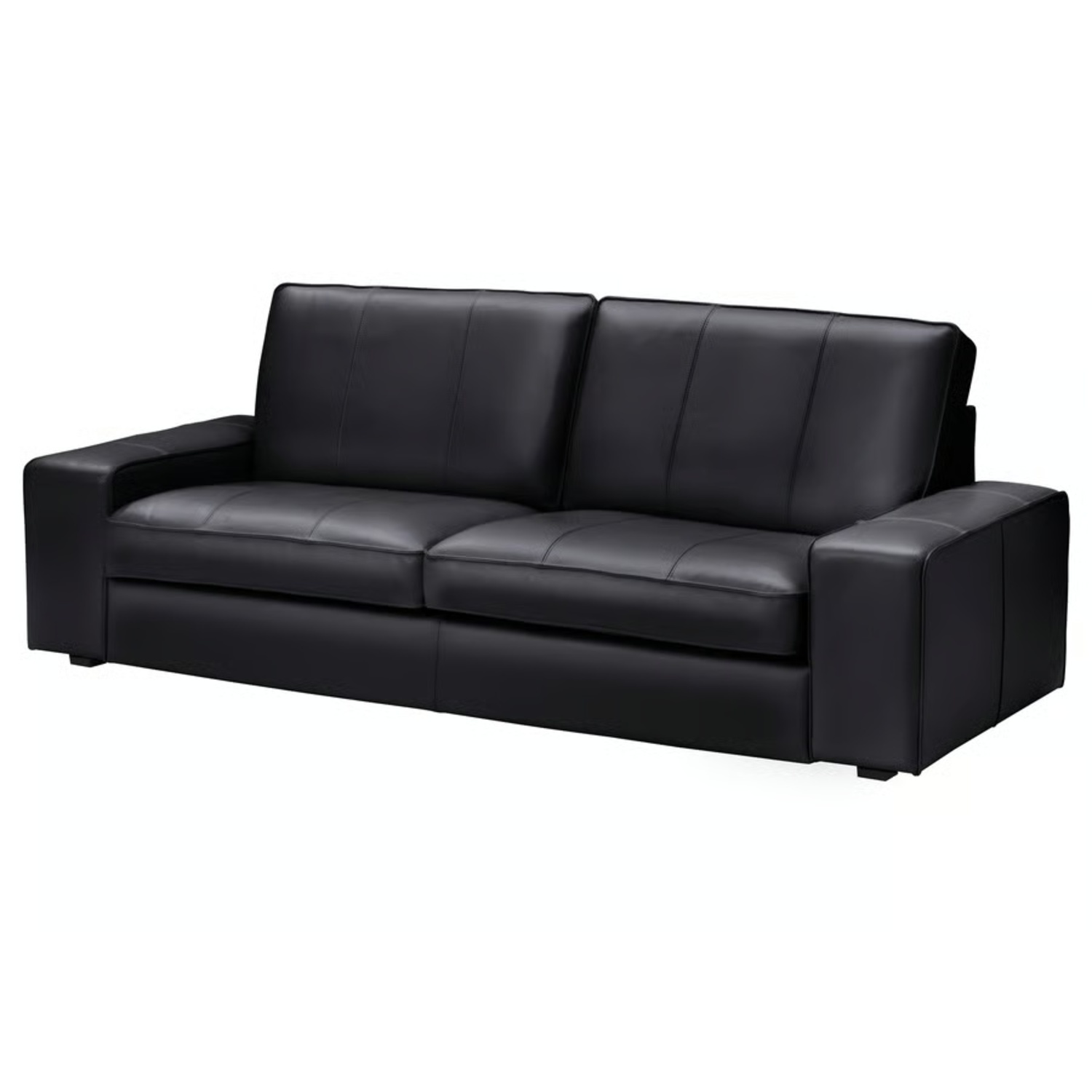 IKEA Kivik Black Leather 2 Piece Sectional - image-4