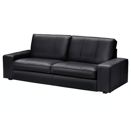 Used IKEA Kivik Black Leather 2 Piece Sectional for sale on AptDeco