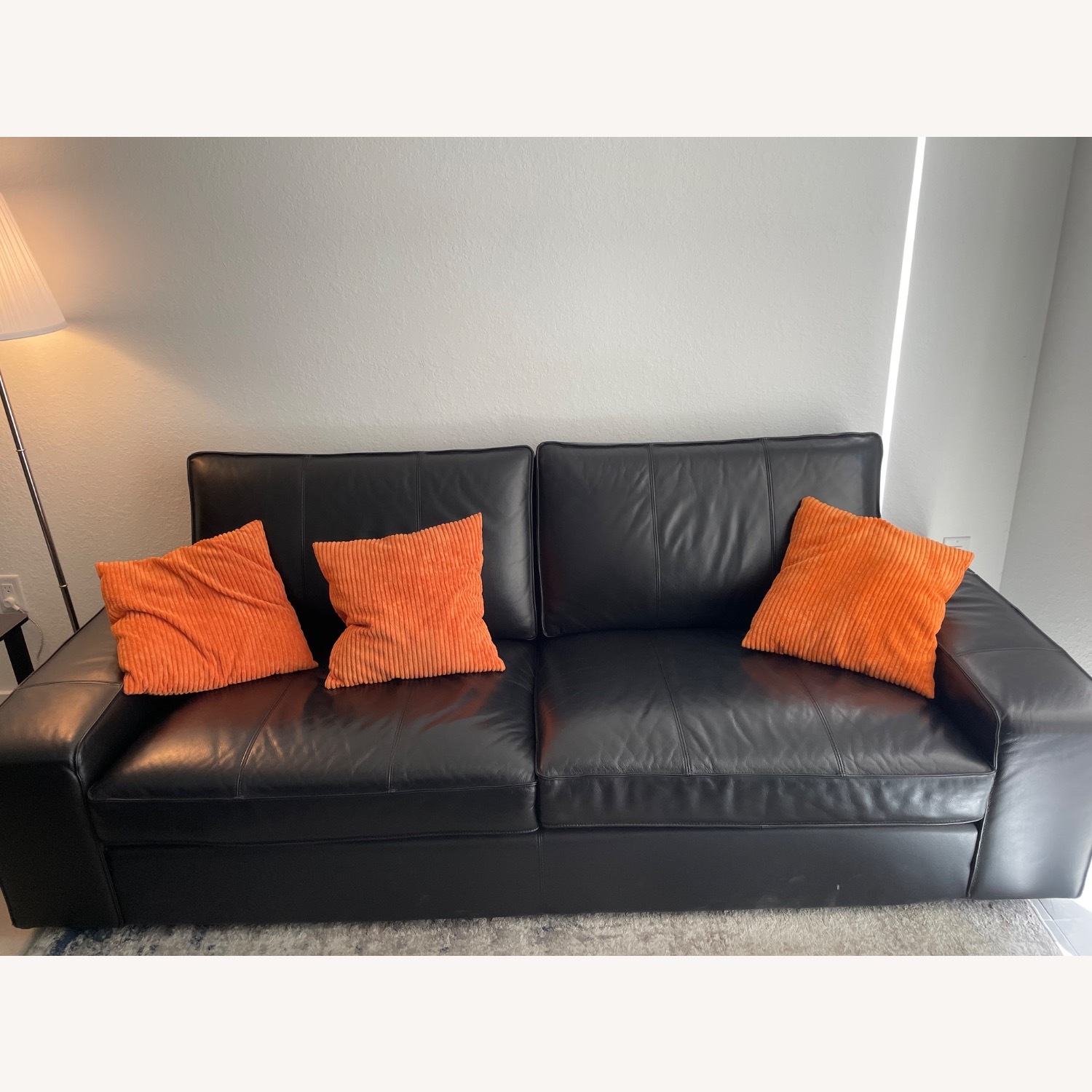 IKEA Kivik Black Leather 2 Piece Sectional - image-3