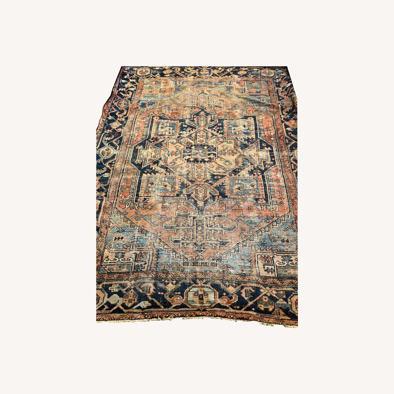 Vintage/Antique Blue Wool Area Rug 8' x 10' - image-0