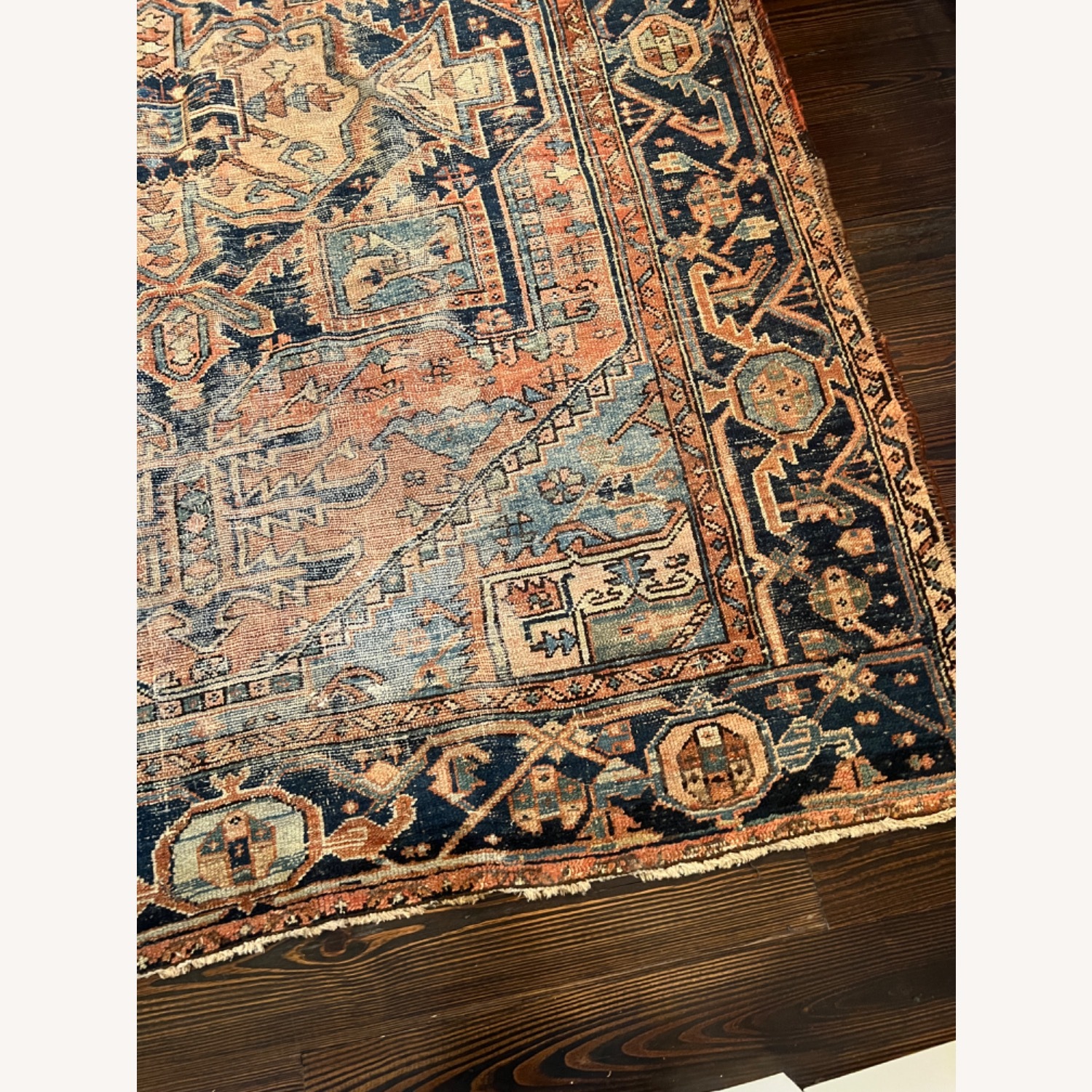Vintage/Antique Blue Wool Area Rug 8' x 10' - image-2