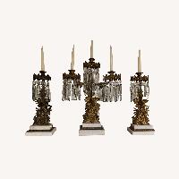 Antique Girandole Candelabras (3) Gold Décor