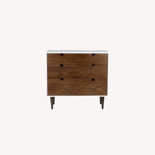 Used Article Envelo White / Walnut 3 Drawer Chest  for sale on AptDeco