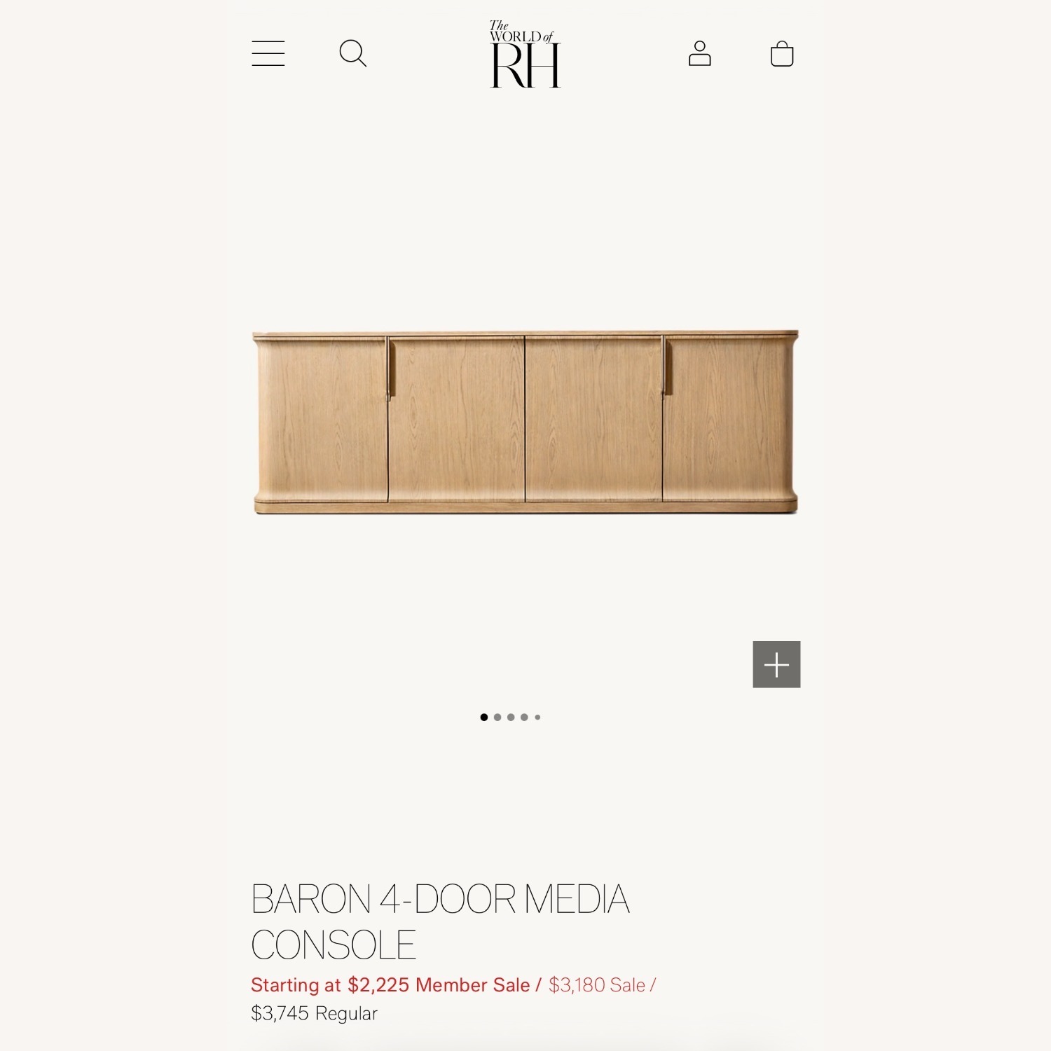 Restoration Hardware Baron Wood Media Storage - image-3