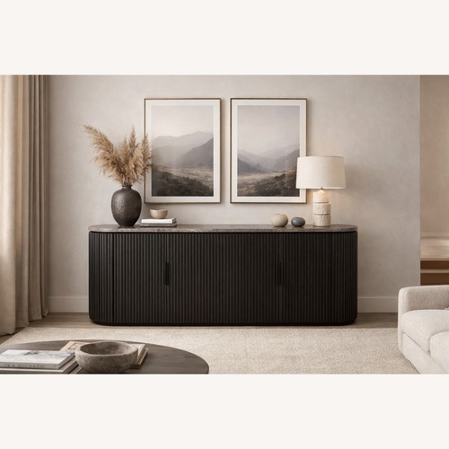 Used Restoration Hardware Byron Emperador 4-Door Sideboard – 84” for sale on AptDeco